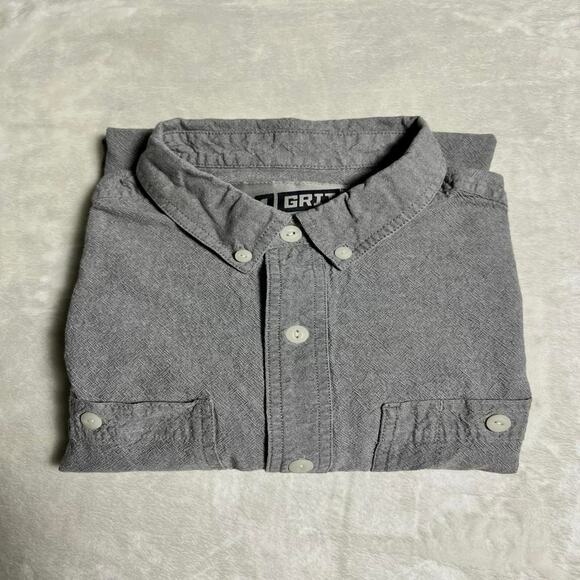 Duluth Trading 40 Grit Workwear Shirt Men's L Short Sleeve Button Up Textured - Picture 8 of 8